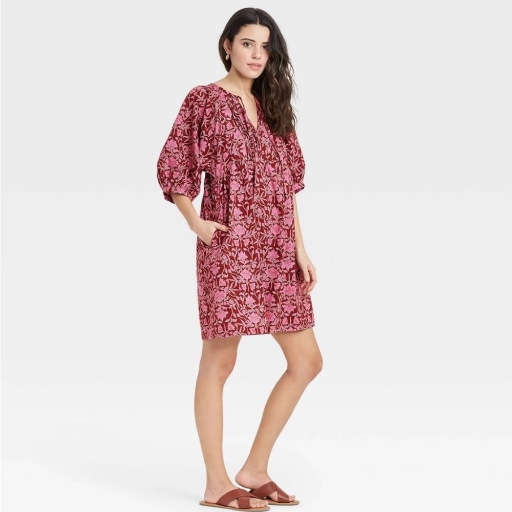 Universal Thread Pink Puff Sleeve Dress